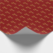 Rood, Faux Gold 2e (tweede) evenement inpakpapier (Hoek)