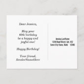 Rood, Faux Gold 60ste verjaardag + aangepaste naam Briefkaart (Achterkant)