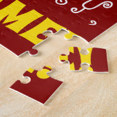 Rood, Faux Gold 83rd Birthday + Eigen naam Puzzle Legpuzzel (Zijkant)