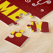 Rood, Faux Gold 89th Birthday + Eigen naam Puzzle Legpuzzel (Zijkant)