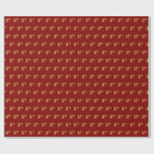 Rood, Faux Gold 8th (achtste) evenement Cadeaupapier (Vlak)