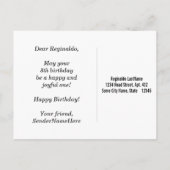 Rood, Faux Gold 8th Birthday + Eigen naam Briefkaa Briefkaart (Achterkant)