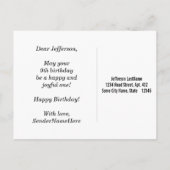 Rood, Faux Gold 9th Birthday + Eigen naam Briefkaa Briefkaart (Achterkant)