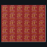 Rood, Faux Gold "HAPPY 21st BIRTHDAY" Cadeaupapier<br><div class="desc">Dit ontwerp van het inpakpapier heeft een boodschap als "HAPPY 21st BIRTHDAY", met de "21st" met een faux / imitatie gouden uiterlijk. Het heeft ook een persoonlijke naam en een rood gekleurde achtergrond. Het kan misschien worden gebruikt bij het inpakken van geschenken die worden gegeven voor iemands 21e verjaardag. [~Z0000131]...</div>
