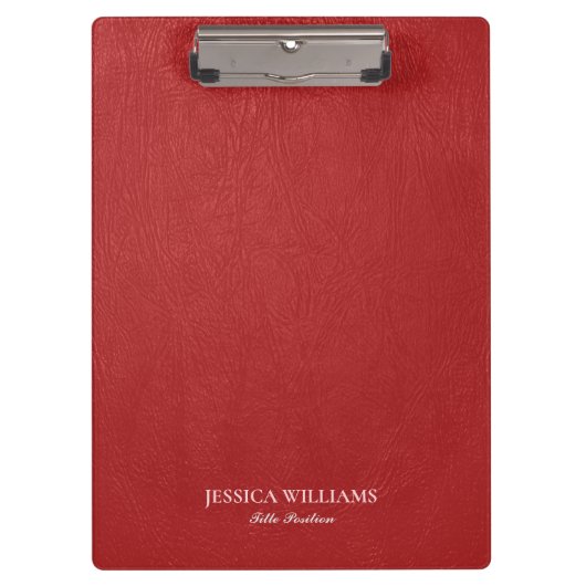 Rood Faux Leather Print Look Klembord (Voorkant)