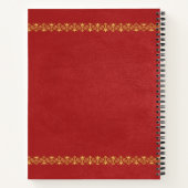 Rood faux leder  gouden rand notitieboek (Achterkant)