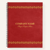 Rood faux leder  gouden rand notitieboek (Voorkant)