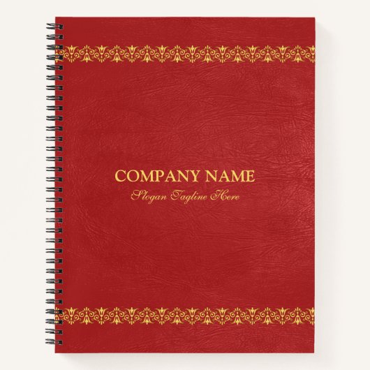 Rood faux leder  gouden rand notitieboek (Voorkant)