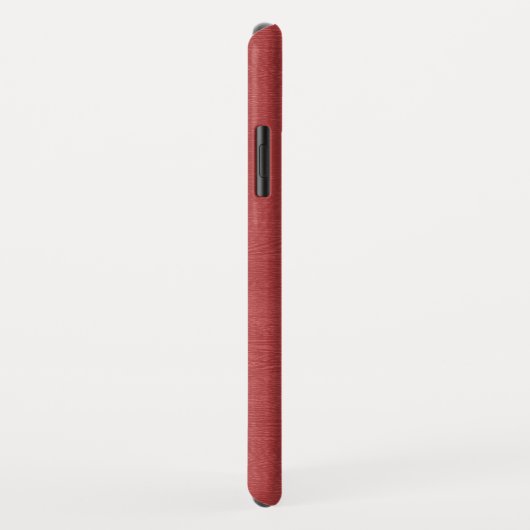 Rood Faux lederen textuur Case-Mate iPhone Case (Achterkant/rechts)