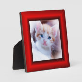 Rood Faux Lijst Square Photo Border Fotoplaat (Voorkant)