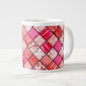 Rood Faux Patchwork Quiltpatroon Grote Koffiekop (Voorkant rechts)