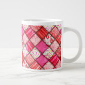 Rood Faux Patchwork Quiltpatroon Grote Koffiekop (Rechts)