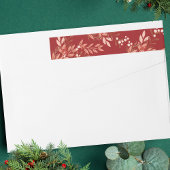 Rood Feestelijk blad Bloemen Kerstmis Retouradres