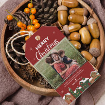 Rood Feestelijk Dorp Prettig Kerstmis Foto Favorie