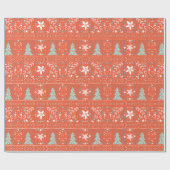 Rood, feestelijk  kerstcadeaupapier voor kerstcade cadeaupapier (Vlak)