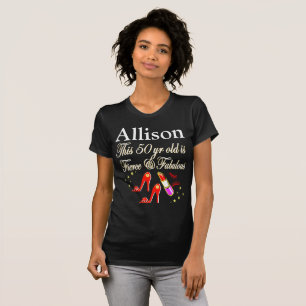ROOD FELLE EN FANTASTISCHE 50STE VERJAARDAG ONTWER T-SHIRT