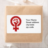 Rood feminisme symbool etiket (Insitu)