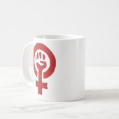 Rood feminisme symbool koffiemok (Voorkant links)