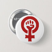 Rood feminisme symbool ronde button 5,7 cm (Voorkant /achterkant)