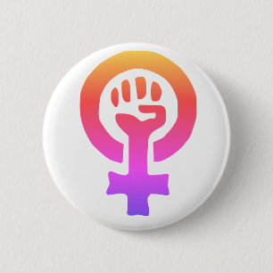 Rood Feminisme Symbool Ronde Button 5,7 Cm