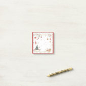 Rood Festief Kerstfeest Post-it® Notes (Op bureau)
