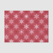 Rood Festief Sneeuwvlokpatroon Tissuepapier (Voorkant)