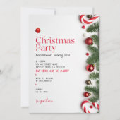 Rood Festivistisch Minimalistisch Kerstfeest Kaart (Voorkant)
