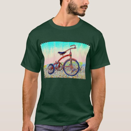  Rood fietsontwerp T-shirt (Voorkant)