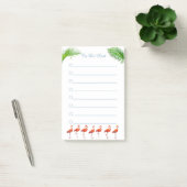 Rood flamingos en groen palm laat alles te doen post-it® notes (Kantoor)