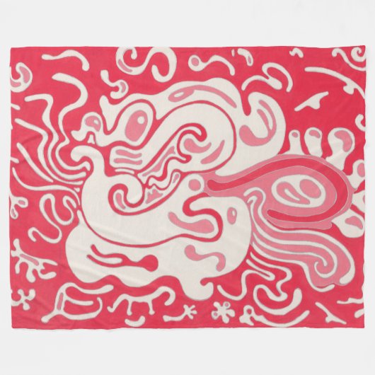 Rood Fleece Deken (Voorkant (Horizontaal))