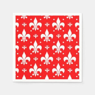 Rood Fleur-de-lis-patroonontwerp  Servet
