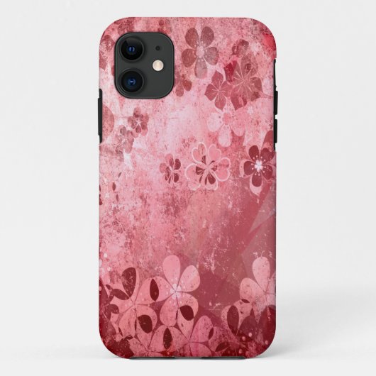  rood floraalpatroon met schors Case-Mate iPhone case (Achterkant)