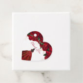Rood Floral Elegant Roos Birthday Dank je Bedankjes Labels (In situ)