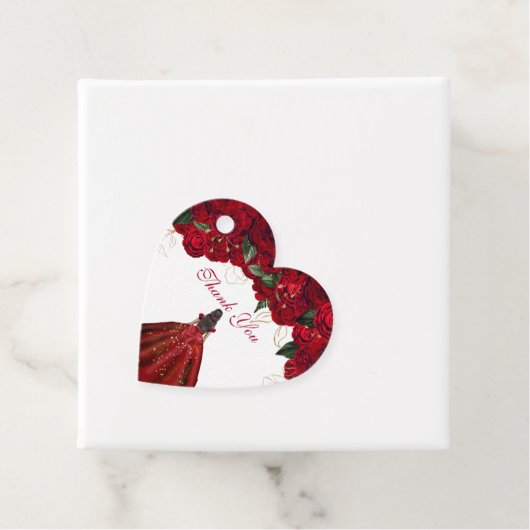 Rood Floral Elegant Roos Birthday Dank je Bedankjes Labels (In situ)