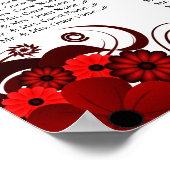 Rood-Floral en wittebord Poster (Hoek)