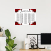 Rood-Floral en wittebord Poster (Thuiskantoor)