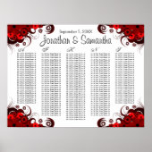 Rood-Floral en wittebord Poster (Voorkant)