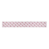 Rood Floral Pattern Ribbon Grosgrain Lint (Voorkant)