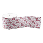 Rood Floral Pattern Ribbon Grosgrain Lint (Spoel)