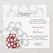 Rood florale bruiloft Uitnodigingen (Voorkant / Achterkant)