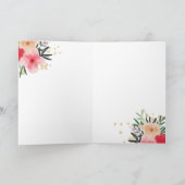 Rood florale waterverf stethoscoop verpleegster be bedankkaart (Binnen)