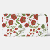 Rood floreel naadloos patroon op witte achtergrond Case-Mate iPhone case (Achterkant (horizontaal))