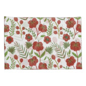 Rood floreel naadloos patroon op witte achtergrond kussensloop (Achterkant-Rechts)