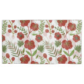 Rood floreel naadloos patroon op witte achtergrond kussensloop (Voorkant-Links)