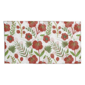 Rood floreel naadloos patroon op witte achtergrond kussensloop (Achterkant-Rechts)