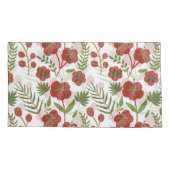 Rood floreel naadloos patroon op witte achtergrond kussensloop (Achterkant-Links)