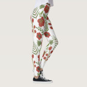 Rood floreel naadloos patroon op witte achtergrond leggings (Rechts)