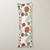 Rood floreel naadloos patroon op witte achtergrond lichaamskussen (Achterkant (Verticaal))