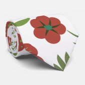 Rood floreel naadloos patroon op witte achtergrond stropdas (Opgerold)