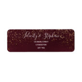 Rood fluweel bruiloft retour adres Stickers (Voorkant)